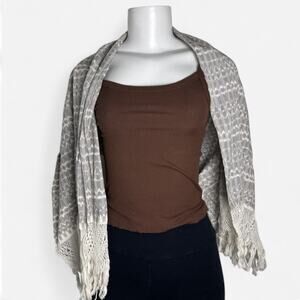 Boho cotton Scarf Earthy Tones Hippie Fairy Wrap Neck Head 55 in Long rectangle